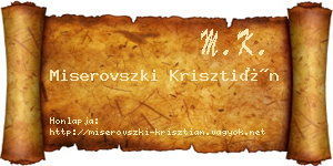 Miserovszki Krisztián névjegykártya